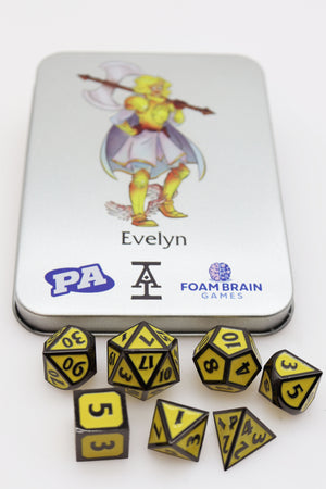Acquisitions Inc Character Dice: Evelyn (2nd Edition) Metal Dice Foam Brain Games