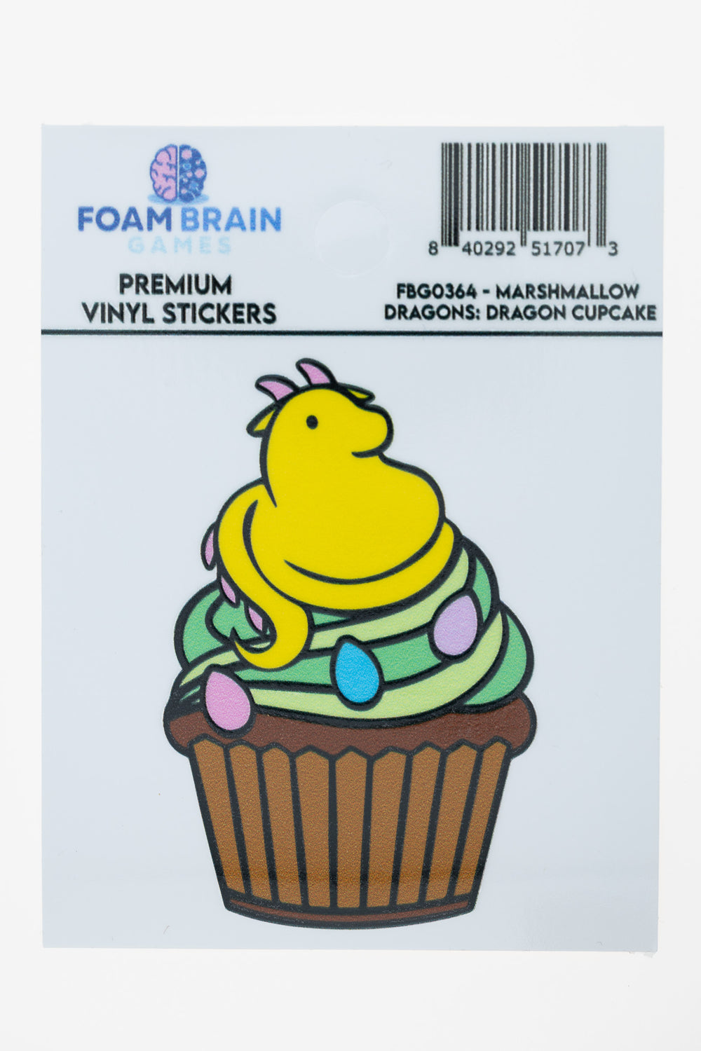 Marshmallow Dragons: Dragon Cupcake Sticker Stickers Foam Brain Games
