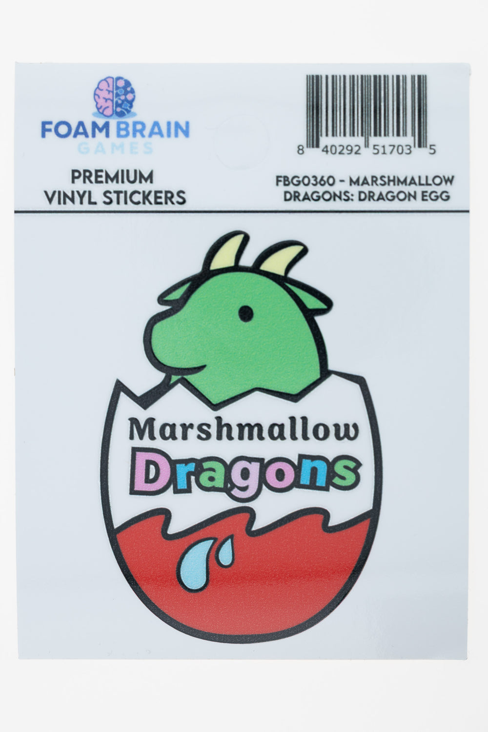 Marshmallow Dragons: Dragon Egg Sticker Stickers Foam Brain Games