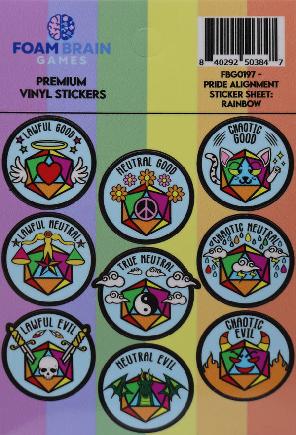 Pride Alignment Sticker Sheet: Rainbow Stickers Foam Brain Games