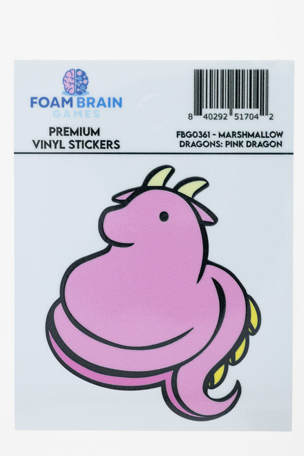 Marshmallow Dragons: Pink Dragon Sticker Stickers Foam Brain Games