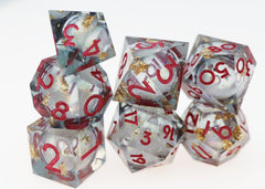 Sharp Edge Liquid Core RPG Dice Set - Crystal Asteroid Plastic Dice Foam Brain Games