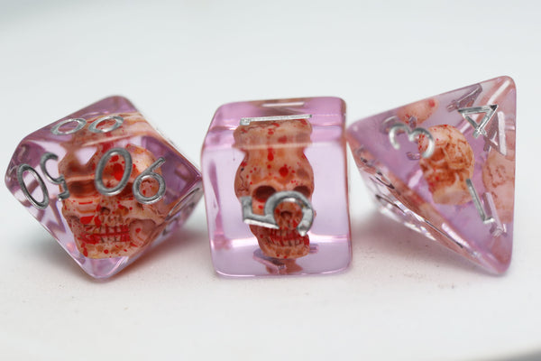 Bloody Skull RPG Dice Set Plastic Dice Foam Brain Games