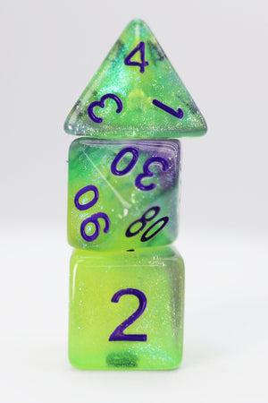 Glow in the Dark - Luminescent Jellyfish RPG Dice Set Plastic Dice Foam Brain Games
