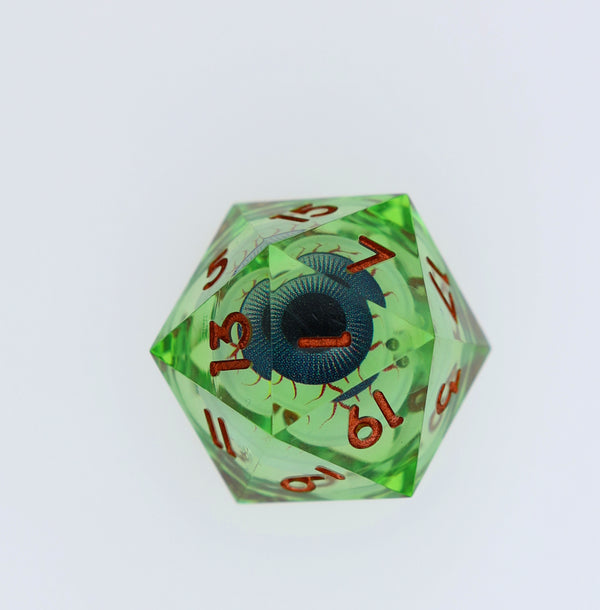 Sharp Edge Moving Eye RPG Dice Set - Poisonshot Plastic Dice Foam Brain Games