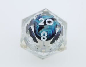 Sharp Edge Moving Eye RPG Dice Set - Oceansight Plastic Dice Foam Brain Games