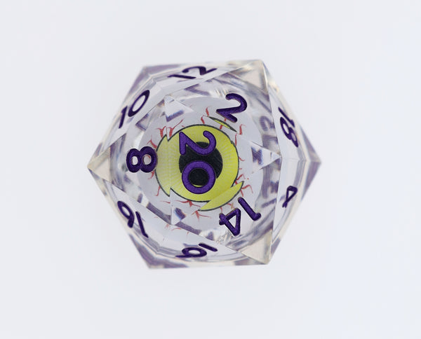Sharp Edge Moving Eye RPG Dice Set - Moonshot Plastic Dice Foam Brain Games