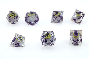Sharp Edge Moving Eye RPG Dice Set - Moonshot Plastic Dice Foam Brain Games