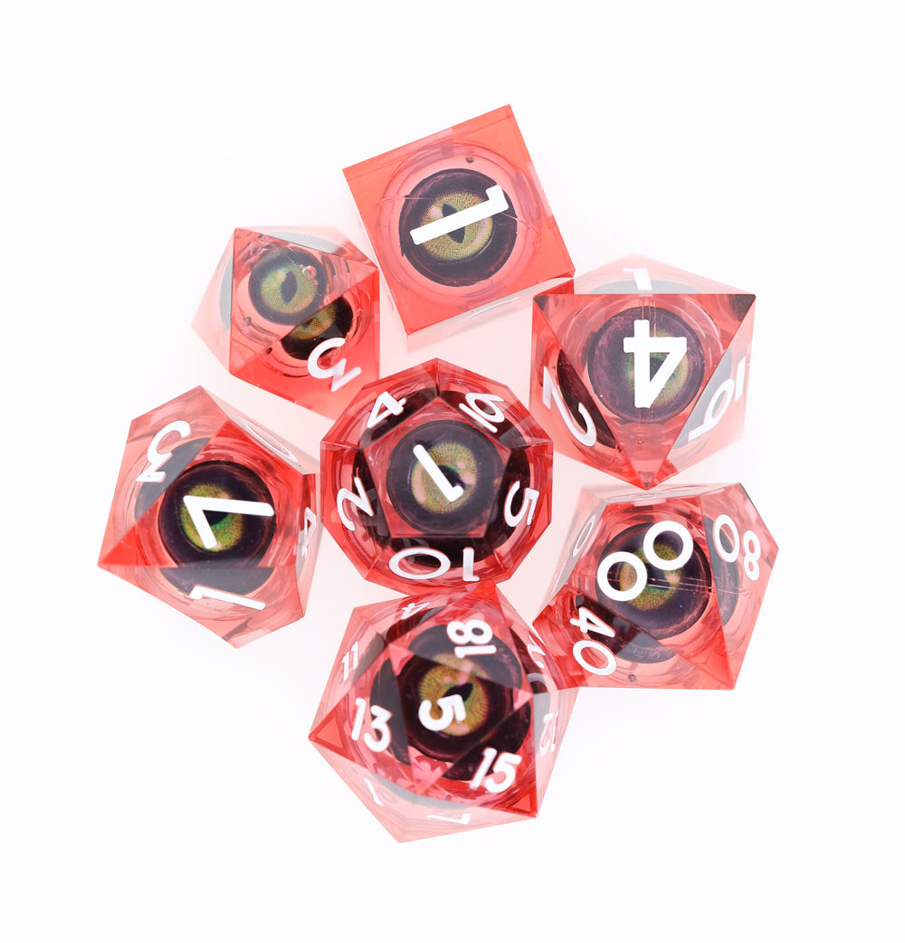 Sharp Edge Moving Eye RPG Dice Set - Cerberus' Watch Plastic Dice Foam Brain Games