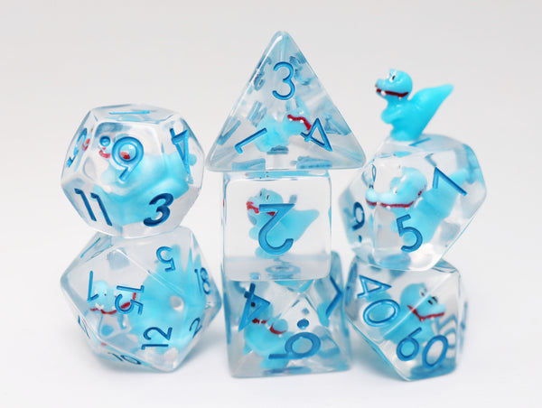 Baby Velociraptor RPG Dice Set Plastic Dice Foam Brain Games