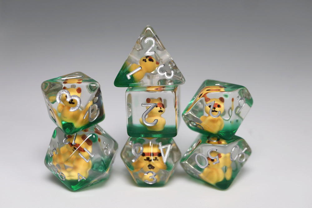 Baby Raccoon RPG Dice Set Plastic Dice Foam Brain Games