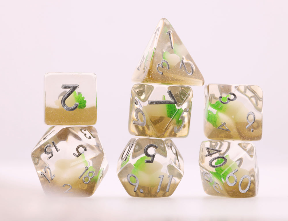 Crunchy Cabbage RPG Dice Set Plastic Dice Foam Brain Games
