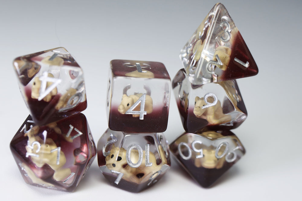 Running Rhino RPG Dice Set Plastic Dice Foam Brain Games