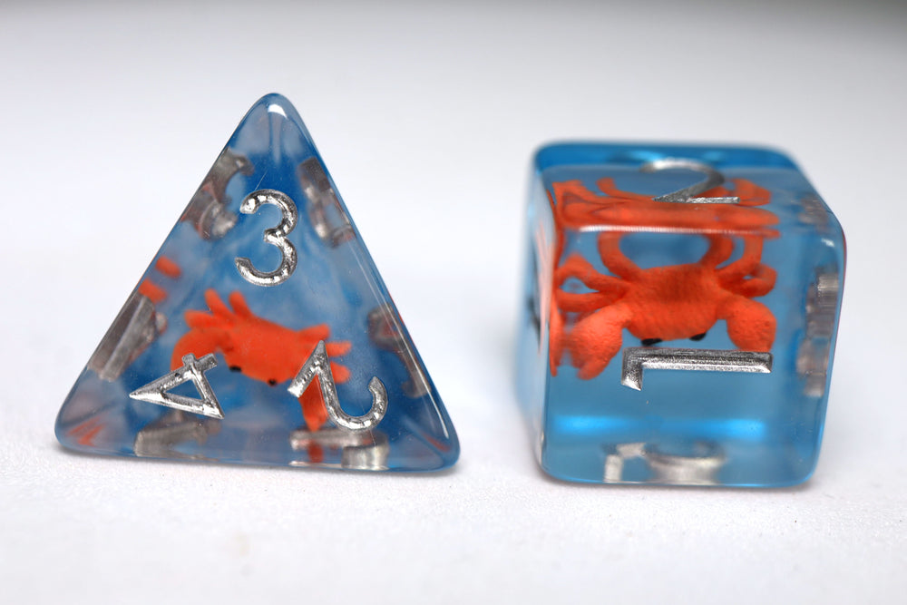 Cranky Crab RPG Dice Set Plastic Dice Foam Brain Games
