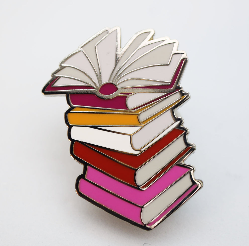 Pride Books Pin: Lesbian Enamel Pin Foam Brain Games