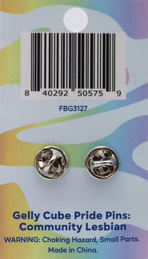 Gelly Cube Pride Pin: Lesbian Enamel Pin Foam Brain Games