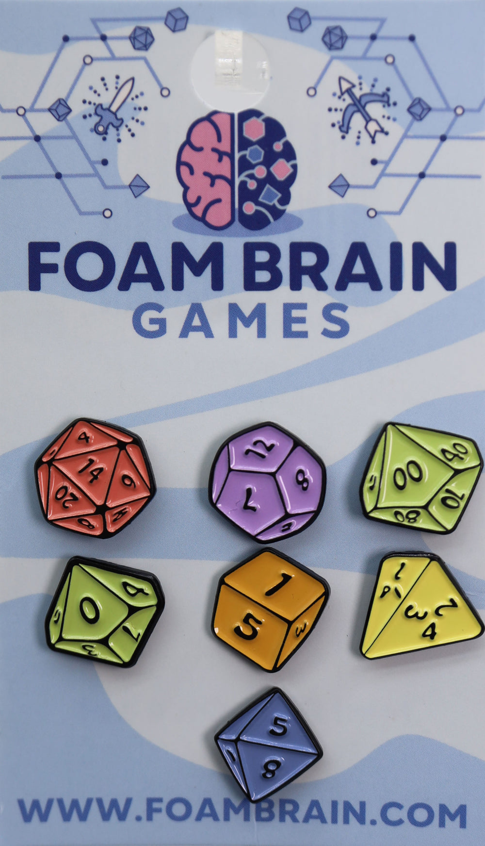 Mini Pins: Dice Set Enamel Pin Foam Brain Games