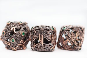 Trees of Virtue: Tree of Justice - Hollow Metal RPG Dice Set Metal Dice Foam Brain Games