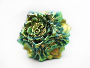 Floral Starburst: Frosted Undergrowth - Metal RPG Dice Set Metal Dice Foam Brain Games
