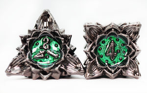 Floral Starburst: Midnight Forest - Metal RPG Dice Set Metal Dice Foam Brain Games