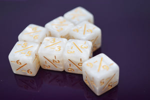 Pearl White -1/-1 Magic Counters Plastic Dice Foam Brain Games