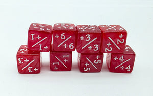Pearl Red +1/+1 Magic Counters Plastic Dice Foam Brain Games
