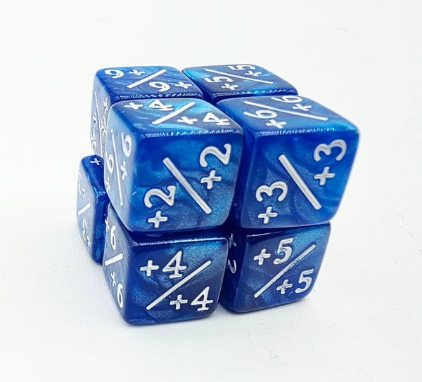Pearl Blue +1/+1 Magic Counters Plastic Dice Foam Brain Games