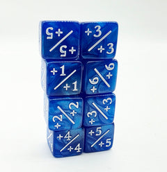 Pearl Blue +1/+1 Magic Counters Plastic Dice Foam Brain Games