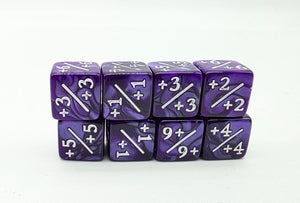 Pearl Purple +1/+1 Magic Counters Plastic Dice Foam Brain Games