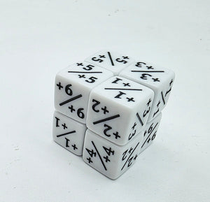 White +1/+1 Magic Counters Plastic Dice Foam Brain Games