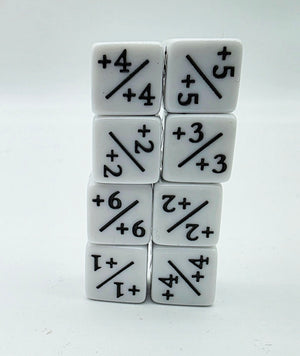 White +1/+1 Magic Counters Plastic Dice Foam Brain Games