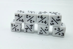White +1/+1 Magic Counters Plastic Dice Foam Brain Games