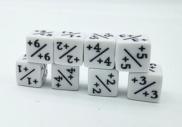 White +1/+1 Magic Counters Plastic Dice Foam Brain Games