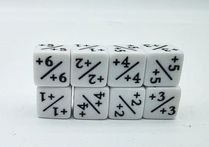 White +1/+1 Magic Counters Plastic Dice Foam Brain Games