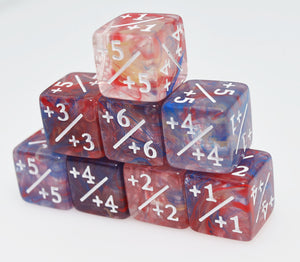 Primary Colored Marble +1/+1 Magic Counters Plastic Dice Foam Brain Games