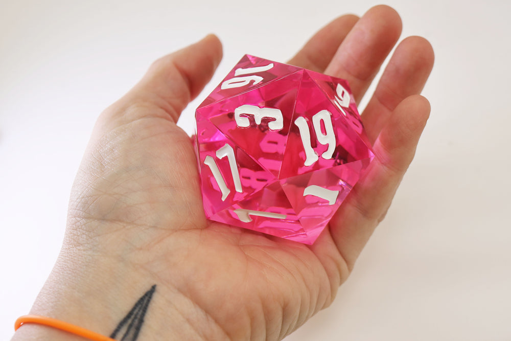 55mm Titan D20 - Sharp Edge Princess Plastic Dice Foam Brain Games