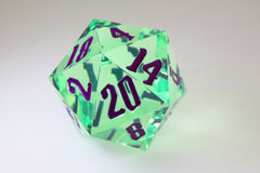 55mm Titan D20 - Sharp Edge Royal Scepter Plastic Dice Foam Brain Games