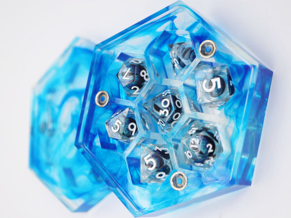 Sharp Edge Resin Dice Vault - Ocean Waters Dice Box Foam Brain Games