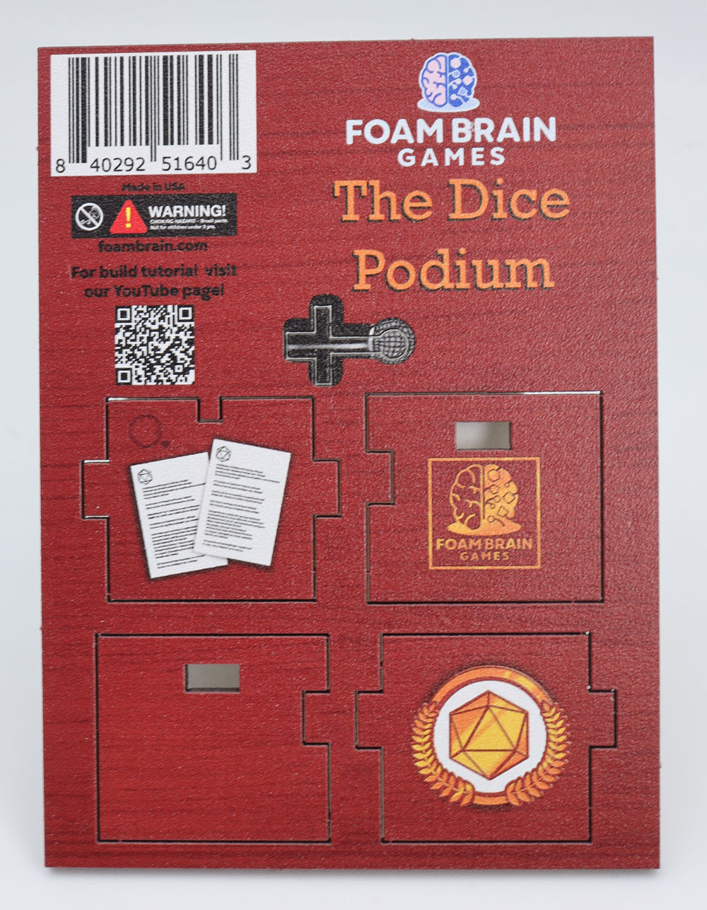 Flat Pack Toys: Dice Podium Flat Pack Toys Foam Brain Games