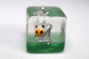 Grazing Cow RPG Dice Set Plastic Dice Foam Brain Games