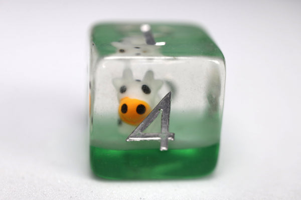 Grazing Cow RPG Dice Set Plastic Dice Foam Brain Games