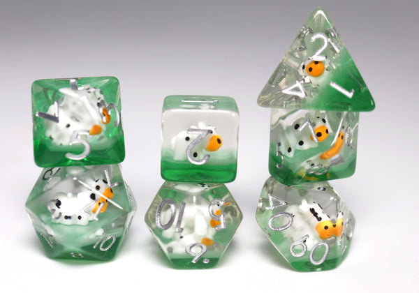 Grazing Cow RPG Dice Set Plastic Dice Foam Brain Games