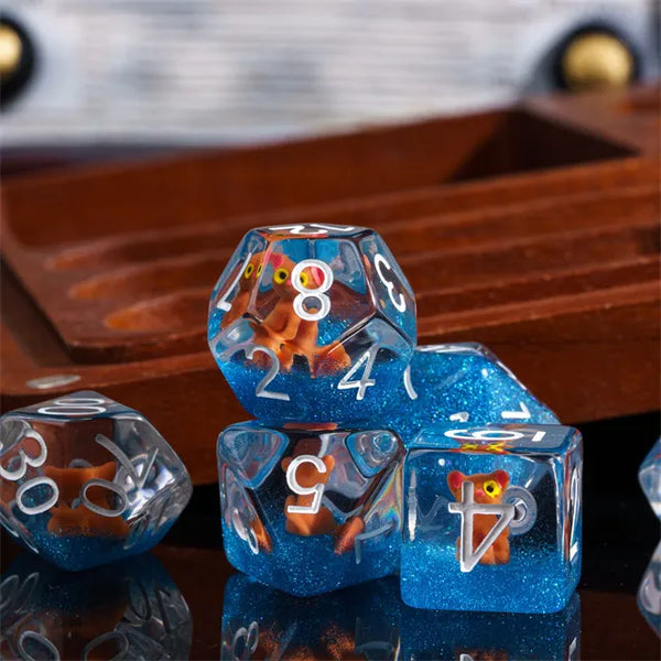 Honey the Cat RPG Dice Set Plastic Dice Foam Brain Games
