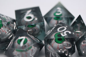 Sharp Edge Moving Eye RPG Dice Set - Inkshot Plastic Dice Foam Brain Games