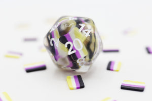 Pride Flag Single D20 Plastic Dice Foam Brain Games