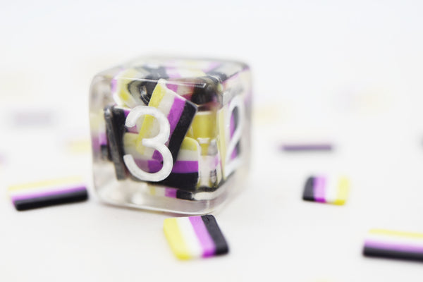 Pride Flag Single D6 Plastic Dice Foam Brain Games