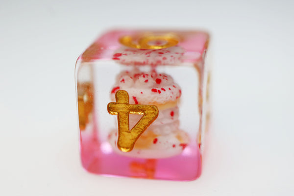 Pastry Pets: Strawberry Shortcake Panda - Pin & RPG Dice Set Plastic Dice & Pin Set Foam Brain Games
