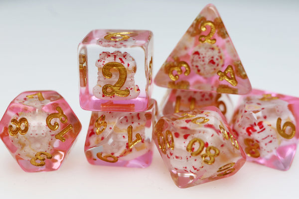 Pastry Pets: Strawberry Shortcake Panda - Pin & RPG Dice Set Plastic Dice & Pin Set Foam Brain Games