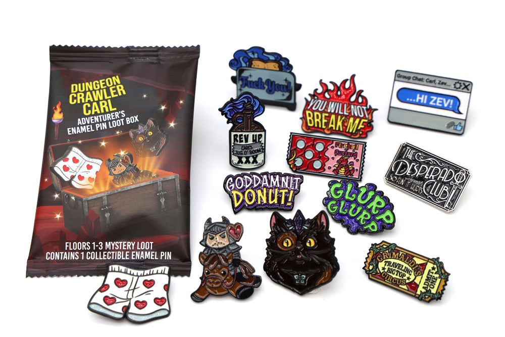 Dungeon Crawler Carl Adventurer's Pin Loot Box: Floors 1-3 Mystery Loot Foam Brain Games