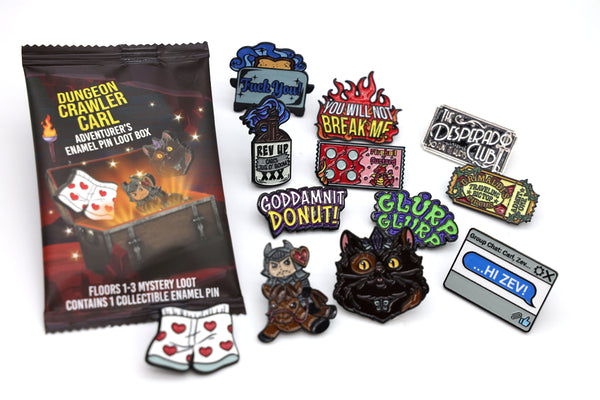 Dungeon Crawler Carl Adventurer's Pin Loot Box: Floors 1-3 Mystery Loot Foam Brain Games